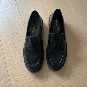 Stuart weitzman patent leather loafers - black